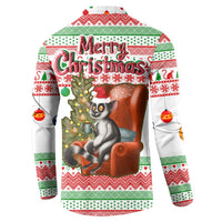 Madagascar Christmas Button Sweatshirt with Lemur Santa Hat Holiday Tree and Festive Pattern - Wonder Print Shop