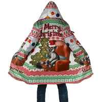 Madagascar Christmas Cloak with Lemur Santa Hat Holiday Tree and Festive Pattern - Wonder Print Shop