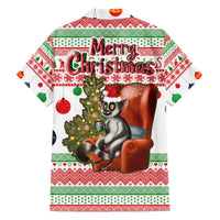 Madagascar Christmas Family Matching Off The Shoulder Long Sleeve Dress and Hawaiian Shirt with Lemur Santa Hat Holiday Tree and Festive Pattern - Wonder Print Shop