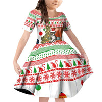 Madagascar Christmas Family Matching Off Shoulder Short Dress and Hawaiian Shirt with Lemur Santa Hat Holiday Tree and Festive Pattern - Wonder Print Shop
