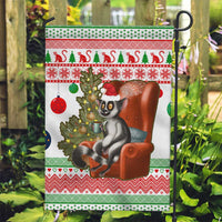 Madagascar Christmas Garden Flag with Lemur Santa Hat Holiday Tree and Festive Pattern - Wonder Print Shop
