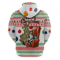 Madagascar Christmas Hoodie with Lemur Santa Hat Holiday Tree and Festive Pattern - Wonder Print Shop