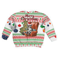 Madagascar Christmas Kid Ugly Christmas Sweater with Lemur Santa Hat Holiday Tree and Festive Pattern - Wonder Print Shop