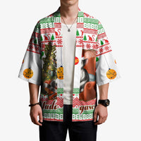 Madagascar Christmas Kimono with Lemur Santa Hat Holiday Tree and Festive Pattern - Wonder Print Shop