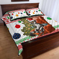 Madagascar Christmas Quilt Bed Set with Lemur Santa Hat Holiday Tree and Festive Pattern - Wonder Print Shop