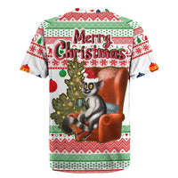 Madagascar Christmas Rugby Jersey with Lemur Santa Hat Holiday Tree and Festive Pattern - Wonder Print Shop