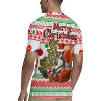 Madagascar Christmas Rugby Jersey with Lemur Santa Hat Holiday Tree and Festive Pattern - Wonder Print Shop