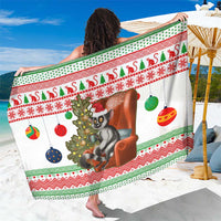 Madagascar Christmas Sarong with Lemur Santa Hat Holiday Tree and Festive Pattern - Wonder Print Shop