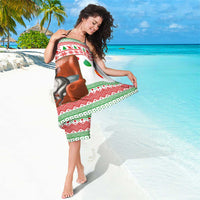 Madagascar Christmas Sarong with Lemur Santa Hat Holiday Tree and Festive Pattern - Wonder Print Shop