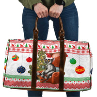 Madagascar Christmas Travel Bag with Lemur Santa Hat Holiday Tree and Festive Pattern - Wonder Print Shop