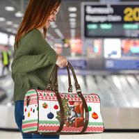 Madagascar Christmas Travel Bag with Lemur Santa Hat Holiday Tree and Festive Pattern - Wonder Print Shop