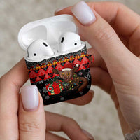 Madagascar Christmas AirPods Case with Aye Aye Lemur Santa Hat Holiday Lights and Gift Box Pattern - Wonder Print Shop