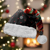 Madagascar Christmas Santa Hat with Aye Aye Lemur Santa Hat Holiday Lights and Gift Box Pattern - Wonder Print Shop