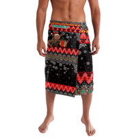 Madagascar Christmas Lavalava with Aye Aye Lemur Santa Hat Holiday Lights and Gift Box Pattern - Wonder Print Shop