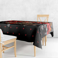 Madagascar Christmas Tablecloth with Aye Aye Lemur Santa Hat Holiday Lights and Gift Box Pattern - Wonder Print Shop