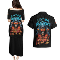 I Don't Have Trust Issues Couples Matching Puletasi Dress and Hawaiian Shirt - Wonder Print Shop