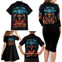 I Don't Have Trust Issues Family Matching Long Sleeve Bodycon Dress and Hawaiian Shirt - Wonder Print Shop