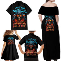 I Don't Have Trust Issues Family Matching Off Shoulder Maxi Dress and Hawaiian Shirt - Wonder Print Shop