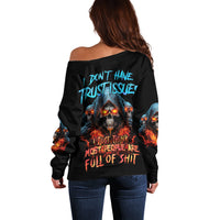 I Don't Have Trust Issues Off Shoulder Sweater - Wonder Print Shop