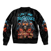 I Don't Have Trust Issues Sleeve Zip Bomber Jacket - Wonder Print Shop