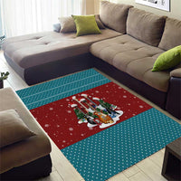 Christmas Guitar Area Rug with Santa Hats Trees Snowflakes and Musical Pattern - Wonder Print Shop