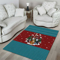 Christmas Guitar Area Rug with Santa Hats Trees Snowflakes and Musical Pattern - Wonder Print Shop