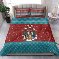 Christmas Guitar Bedding Set with Santa Hats Trees Snowflakes and Musical Pattern - Wonder Print Shop