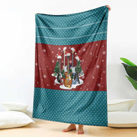 Christmas Guitar Blanket with Santa Hats Trees Snowflakes and Musical Pattern - Wonder Print Shop