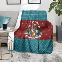 Christmas Guitar Blanket with Santa Hats Trees Snowflakes and Musical Pattern - Wonder Print Shop