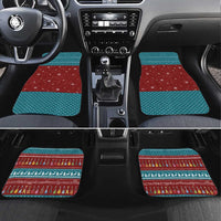 Christmas Guitar Car Mats with Santa Hats Trees Snowflakes and Musical Pattern - Wonder Print Shop