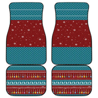Christmas Guitar Car Mats with Santa Hats Trees Snowflakes and Musical Pattern - Wonder Print Shop