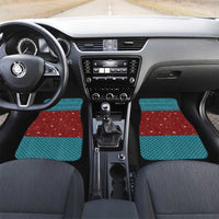 Christmas Guitar Car Mats with Santa Hats Trees Snowflakes and Musical Pattern - Wonder Print Shop