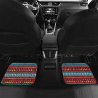 Christmas Guitar Car Mats with Santa Hats Trees Snowflakes and Musical Pattern - Wonder Print Shop