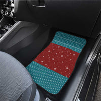 Christmas Guitar Car Mats with Santa Hats Trees Snowflakes and Musical Pattern - Wonder Print Shop