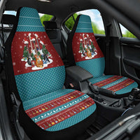 Christmas Guitar Car Seat Cover with Santa Hats Trees Snowflakes and Musical Pattern - Wonder Print Shop