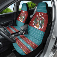 Christmas Guitar Car Seat Cover with Santa Hats Trees Snowflakes and Musical Pattern - Wonder Print Shop