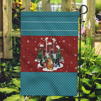 Christmas Guitar Garden Flag with Santa Hats Trees Snowflakes and Musical Pattern - Wonder Print Shop