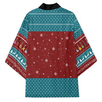 Christmas Guitar Kimono with Santa Hats Trees Snowflakes and Musical Pattern - Wonder Print Shop