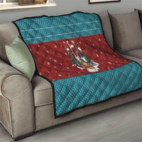 Christmas Guitar Quilt with Santa Hats Trees Snowflakes and Musical Pattern - Wonder Print Shop