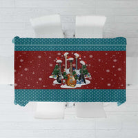 Christmas Guitar Tablecloth with Santa Hats Trees Snowflakes and Musical Pattern - Wonder Print Shop