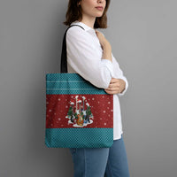 Christmas Guitar Tote Bag with Santa Hats Trees Snowflakes and Musical Pattern - Wonder Print Shop
