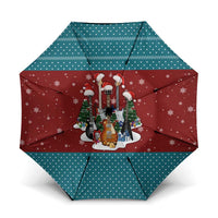 Christmas Guitar Umbrella with Santa Hats Trees Snowflakes and Musical Pattern - Wonder Print Shop