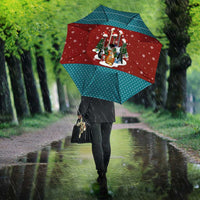 Christmas Guitar Umbrella with Santa Hats Trees Snowflakes and Musical Pattern - Wonder Print Shop