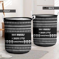 Creepy Christmas Laundry Basket with Skulls Trees and Gothic Holiday Pattern - Wonder Print Shop