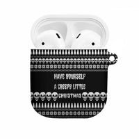 Creepy Christmas AirPods Case with Skulls Trees and Gothic Holiday Pattern - Wonder Print Shop
