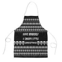 Creepy Christmas Apron with Skulls Trees and Gothic Holiday Pattern - Wonder Print Shop