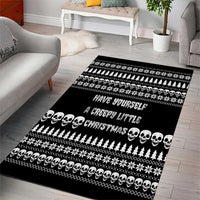 Creepy Christmas Area Rug with Skulls Trees and Gothic Holiday Pattern - Wonder Print Shop
