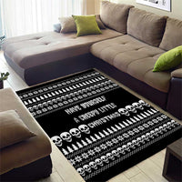 Creepy Christmas Area Rug with Skulls Trees and Gothic Holiday Pattern - Wonder Print Shop