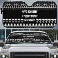 Creepy Christmas Auto Sun Shade with Skulls Trees and Gothic Holiday Pattern - Wonder Print Shop