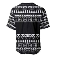 Creepy Christmas Baseball Jersey with Skulls Trees and Gothic Holiday Pattern - Wonder Print Shop
